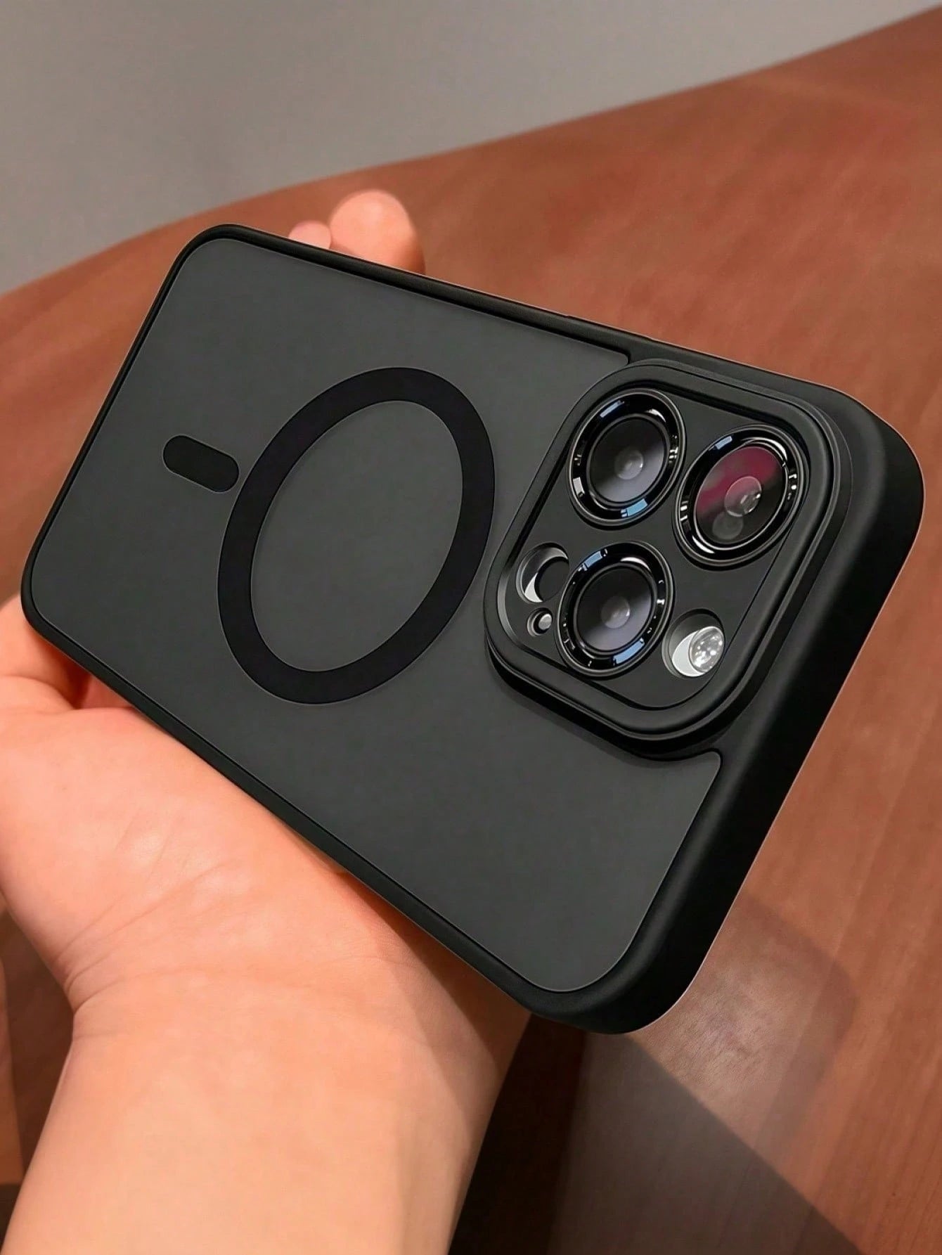 Luxury Magnetic Style Matte Wireless Charging Shock-Proof Phone Case Compatible With IPhone 17/16/15/14/13/12/11 Pro Max With Semi-Transparent Armor Protective Cover Business Gift
