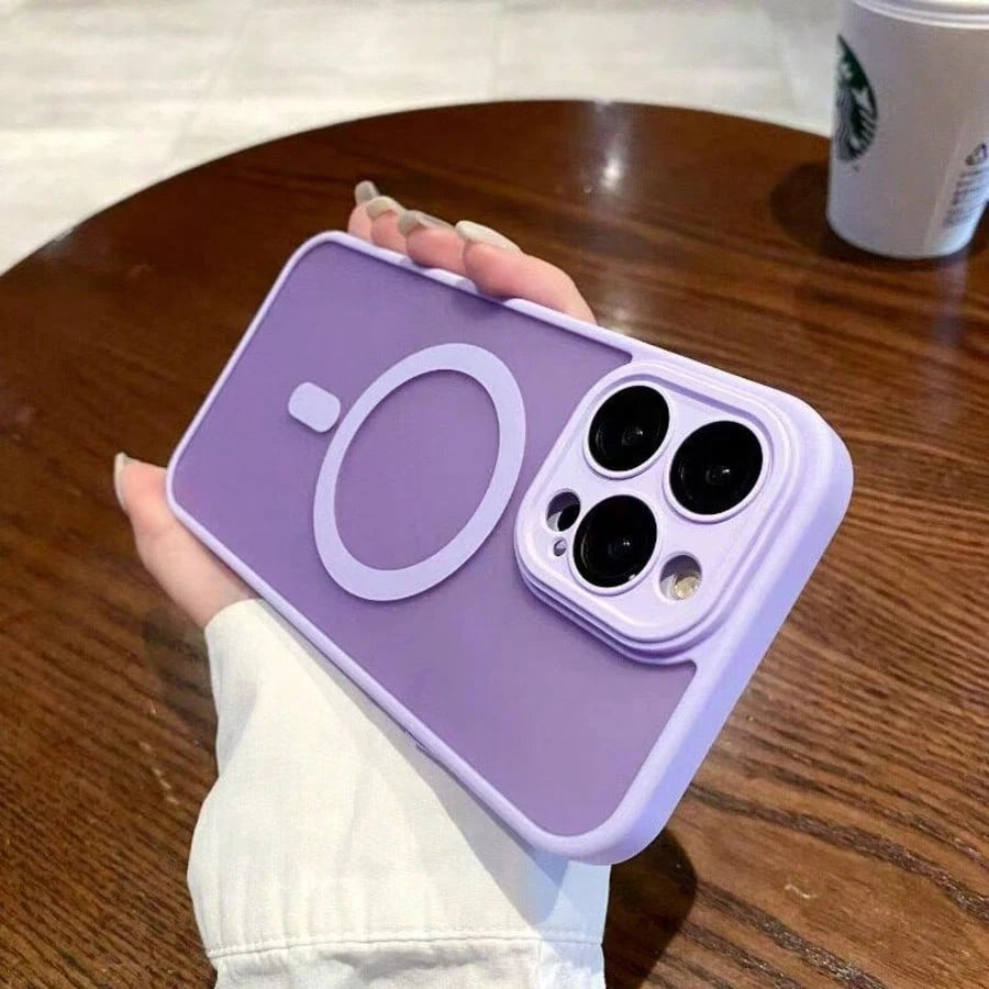 Luxury Matte Wireless Charging Shockproof Phone Case, Compatible With Apple 17/16/15/14/13/12/11 Pro Max S21 22 23 24 25 Plus 25 Ultra, With Semi-Transparent Armor Protective Cover