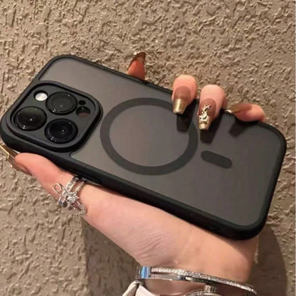 Luxury Matte Wireless Charging Shockproof Phone Case, Compatible With Apple 17/16/15/14/13/12/11 Pro Max S21 22 23 24 25 Plus 25 Ultra, With Semi-Transparent Armor Protective Cover