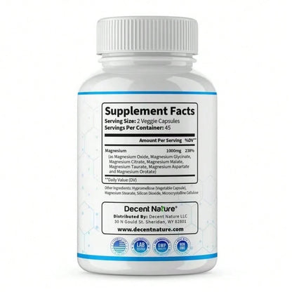 Magnesium Complex 7 Elemental Magnesium Supplement 1000mg – Magnesium Glycinate, Daily Use