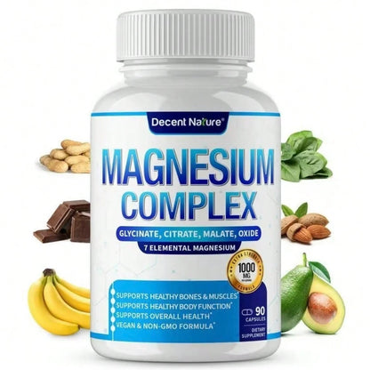 Magnesium Complex 7 Elemental Magnesium Supplement 1000mg – Magnesium Glycinate, Daily Use