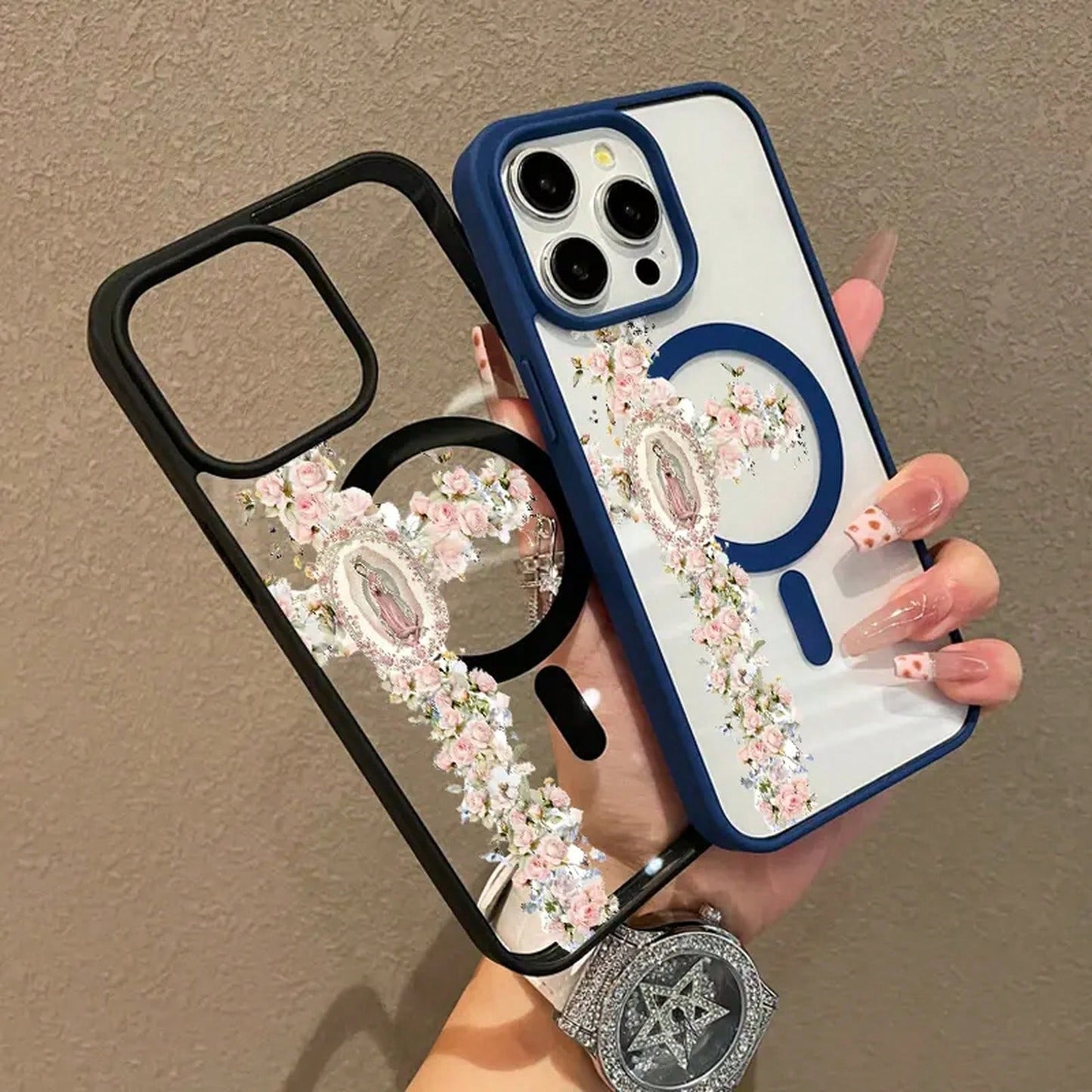 Magnetic Stylish 17 16 E Pro 15 Plus 14 13 12 11 XS XR, Floral Aesthetic| Shockproof, Silicone, Lightweight, Girly, And Scratch Resistant.Holiday Accessories.