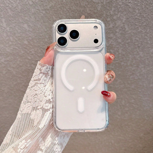 Magnetic Transparent Magnetic Hard Phone Case Suitable For IPhone 17 Pro Max/17 Pro/17/16 Pro Max/16/16 Pro/16 Plus/11/15/15 Pro/15 Pro Max/12/13/14 Pro Max/12 Pro/12 Pro Max/13 Pro/13 Pro Max/14 Pro