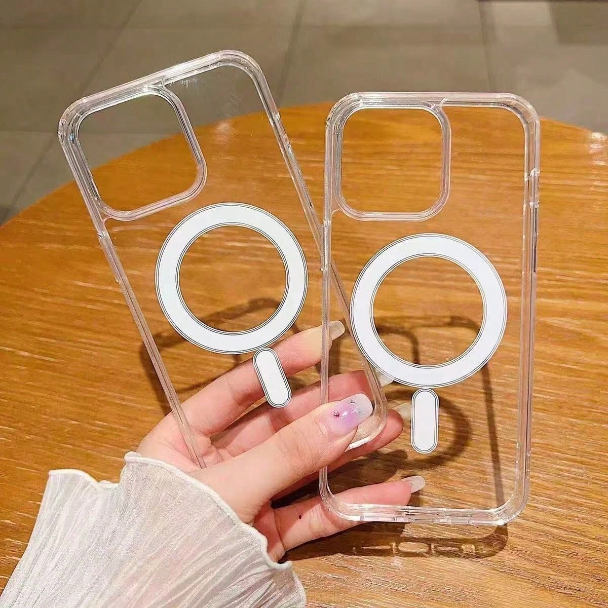 Magnetic Transparent Magnetic Hard Phone Case Suitable For IPhone 17 Pro Max/17 Pro/17/16 Pro Max/16/16 Pro/16 Plus/11/15/15 Pro/15 Pro Max/12/13/14 Pro Max/12 Pro/12 Pro Max/13 Pro/13 Pro Max/14 Pro