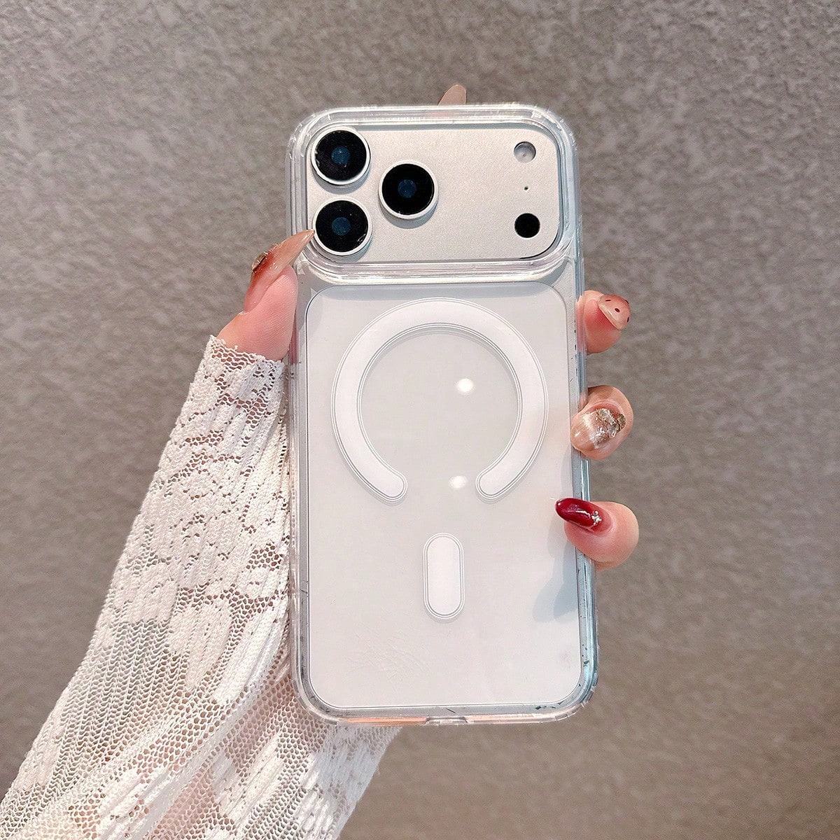 Magnetic Transparent Magnetic Hard Phone Case Suitable For IPhone 17 Pro Max/17 Pro/17/16 Pro Max/16/16 Pro/16 Plus/11/15/15 Pro/15 Pro Max/12/13/14 Pro Max/12 Pro/12 Pro Max/13 Pro/13 Pro Max/14 Pro