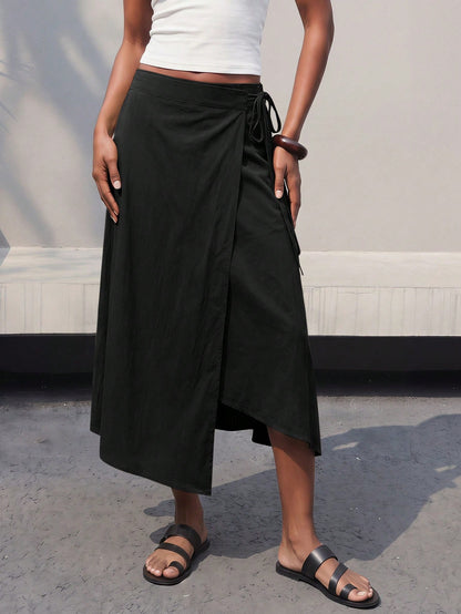 Maija Women's Solid Color Pleated Casual Versatile Daily Wear Skirt