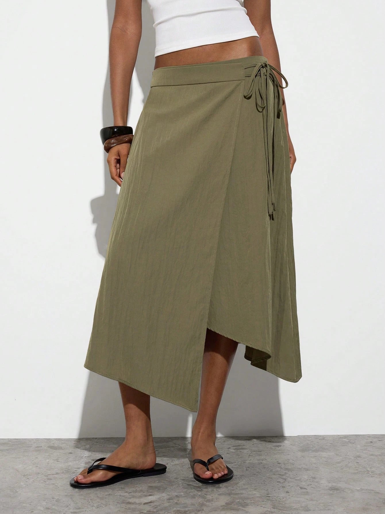Maija Women's Solid Color Pleated Casual Versatile Daily Wear Skirt