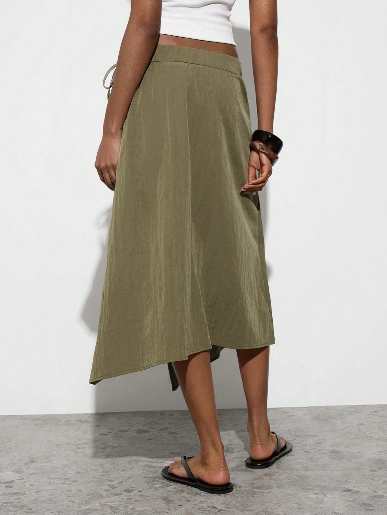 Maija Women's Solid Color Pleated Casual Versatile Daily Wear Skirt
