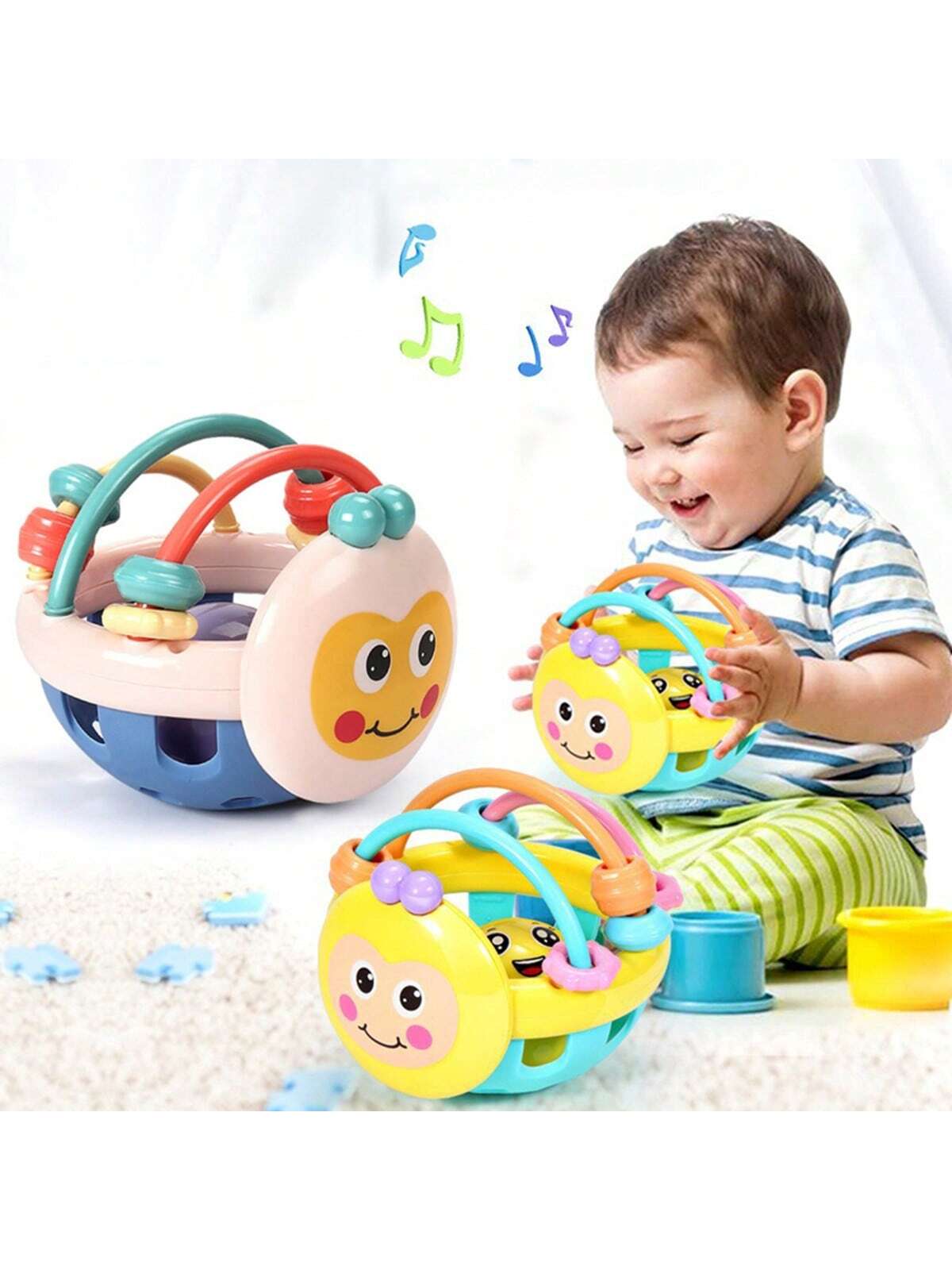 Manhattan Ball Toy For Infants Grasping Toys Rattles And Teethers Baby Toys 6M+Baby's Favorite Gift (Random Accessory Color)