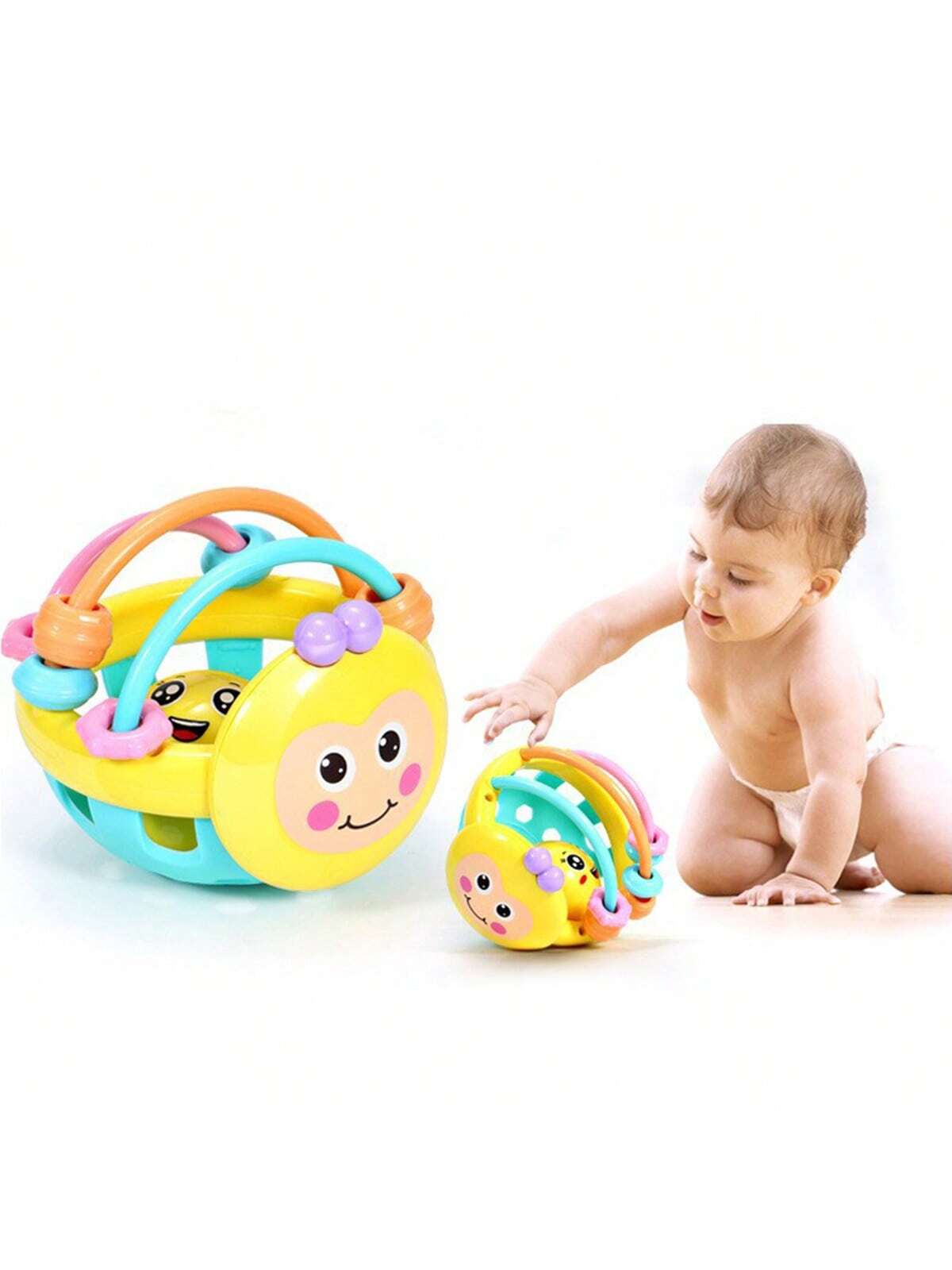 Manhattan Ball Toy For Infants Grasping Toys Rattles And Teethers Baby Toys 6M+Baby's Favorite Gift (Random Accessory Color)
