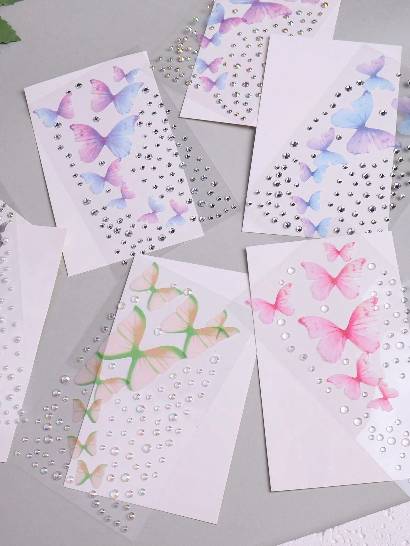 Maternity Belly Stickers Crystal Stickers Diamond Party Photo Pregnant Woman Photo Colorful Pearl Heart 3D Decorative Pattern (Butterfly Set), Not A Baby Toy