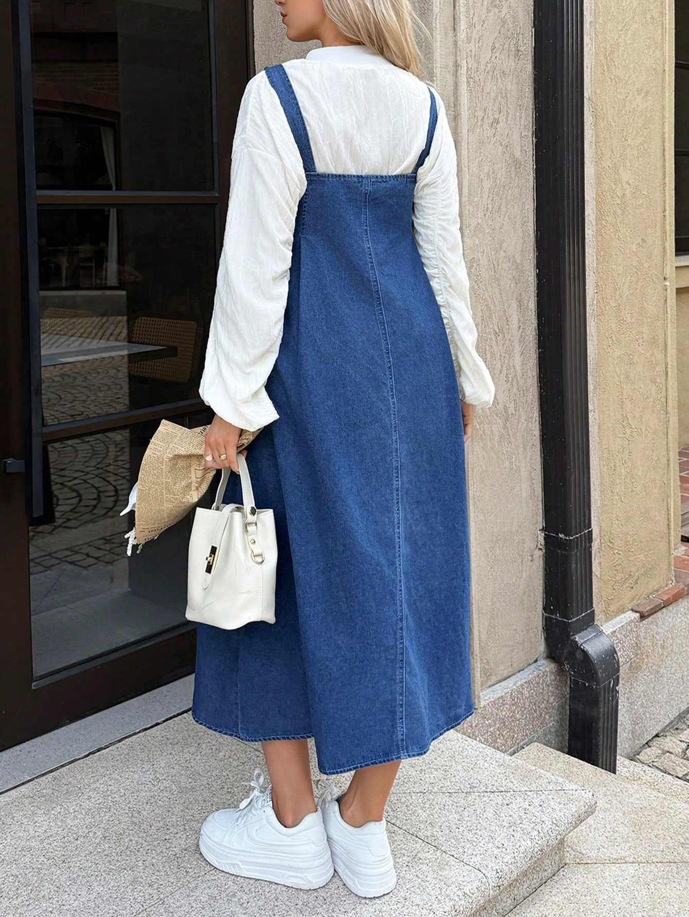 Maternity Casual Denim Dress With Pockets,Dusty Blue Summer Baby Shower Dress,Elegant Chic Y2k Streetwear For Party,Wedding,Vacation And Graduation