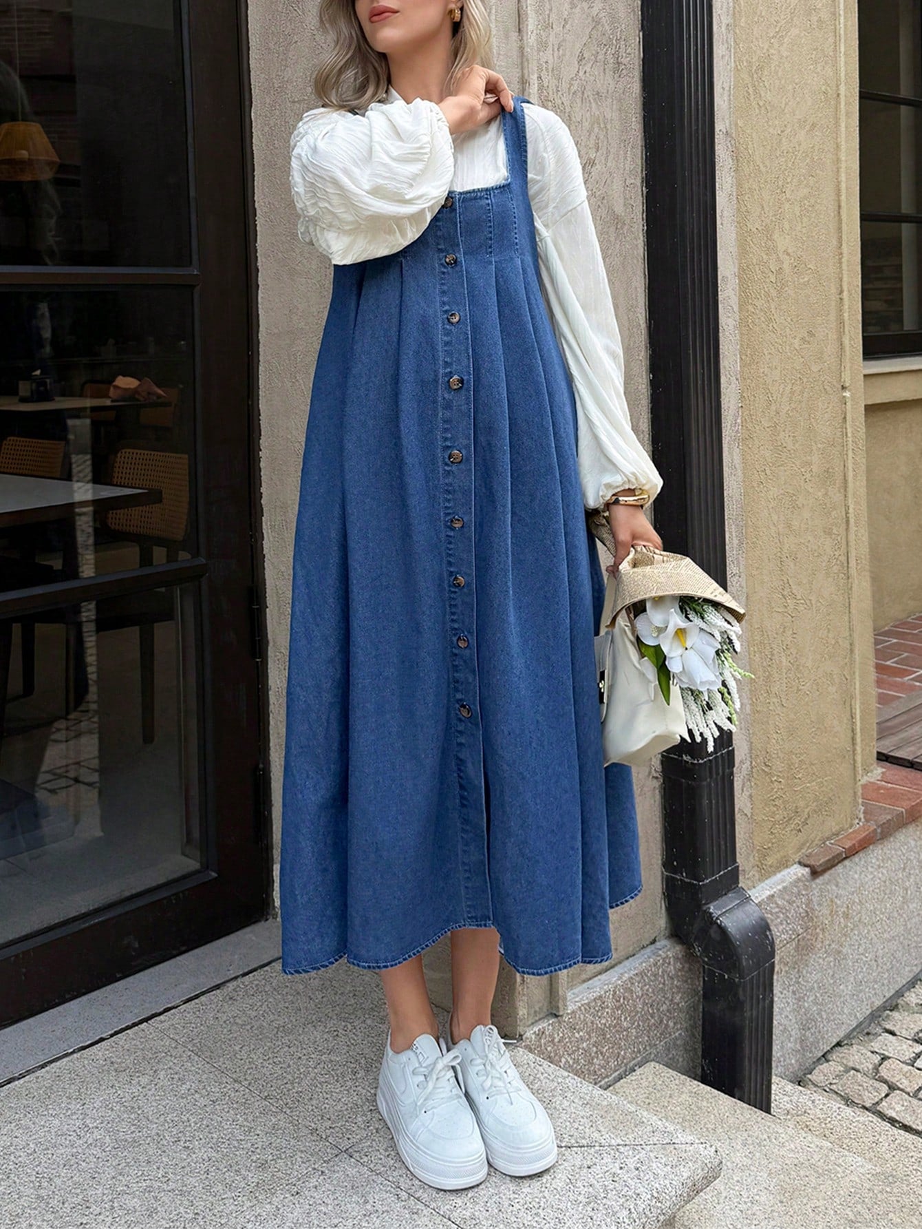 Maternity Casual Denim Dress With Pockets,Dusty Blue Summer Baby Shower Dress,Elegant Chic Y2k Streetwear For Party,Wedding,Vacation And Graduation