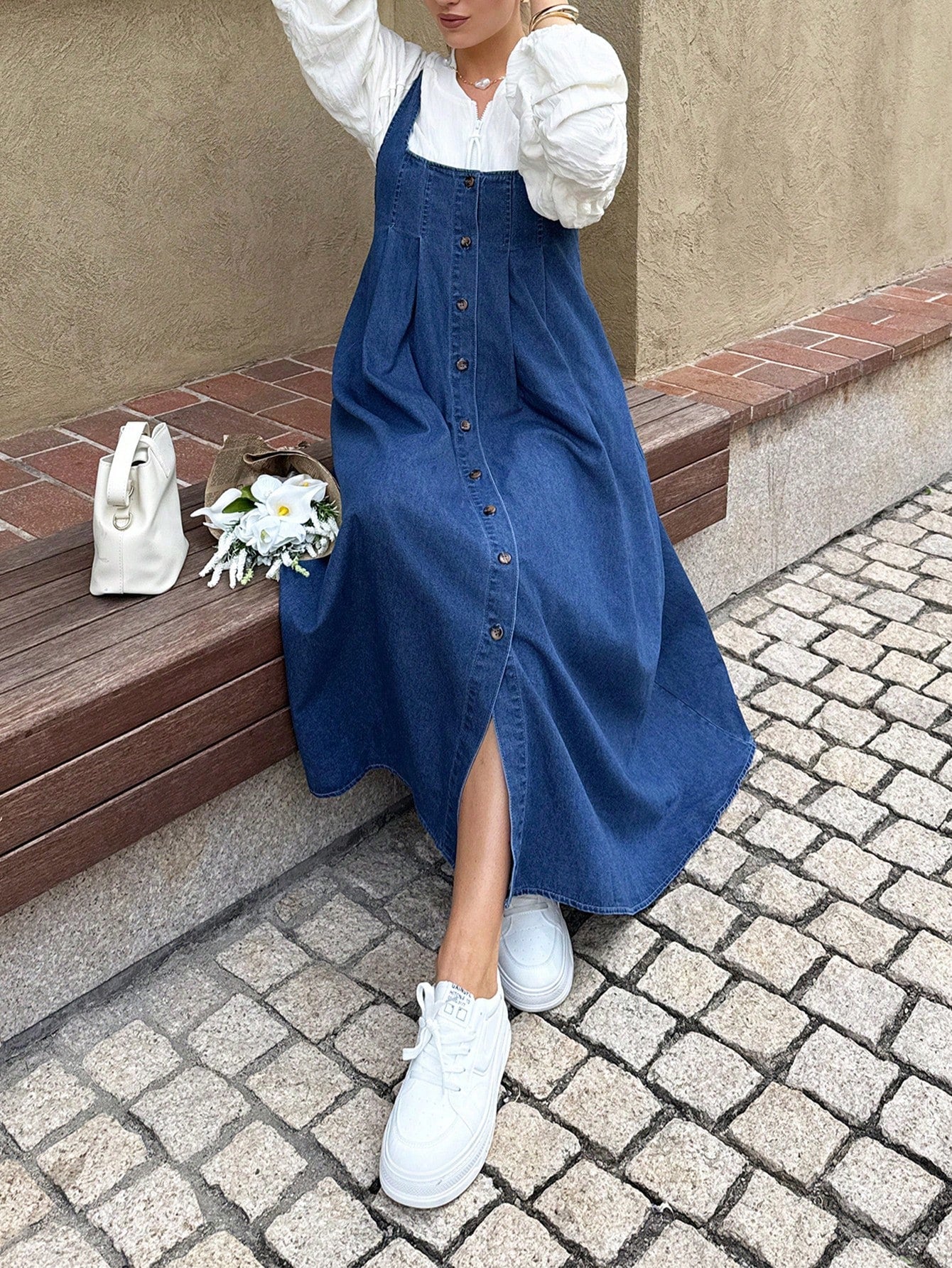 Maternity Casual Denim Dress With Pockets,Dusty Blue Summer Baby Shower Dress,Elegant Chic Y2k Streetwear For Party,Wedding,Vacation And Graduation