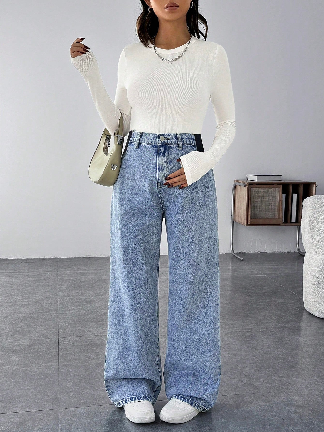Maternity Casual Loose Blue Jeans Women Jeans Baggy Jeans Casual Loose Blue Women's Straight Leg Jeans Thanksgiving Women Wide Waist Mom Jeans