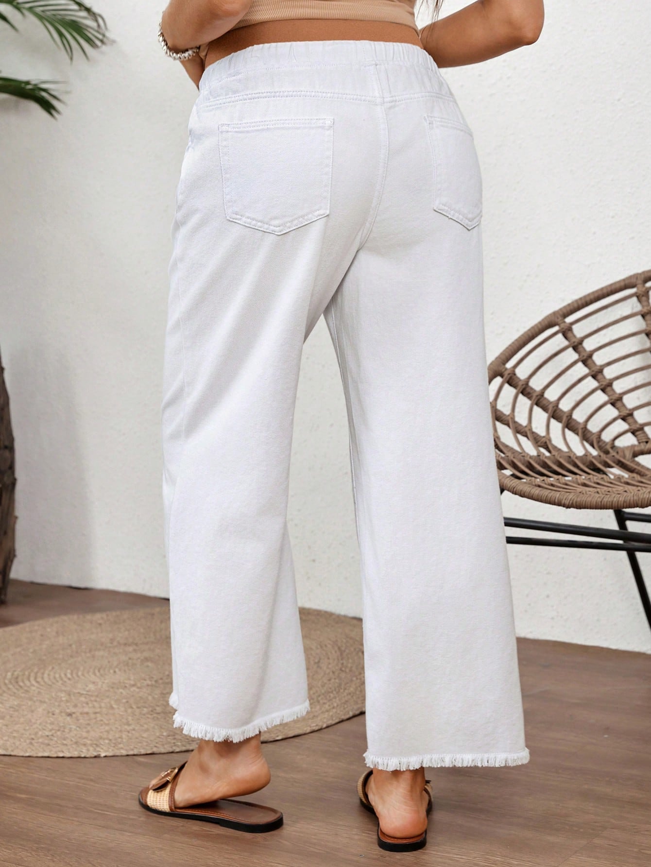 Maternity Low Waist Lace-Up Pocket Casual Denim Wide Leg Pants Summer Fall Festival Beach Party Elegant Graduation Going Out Casual Under Bump Jeans