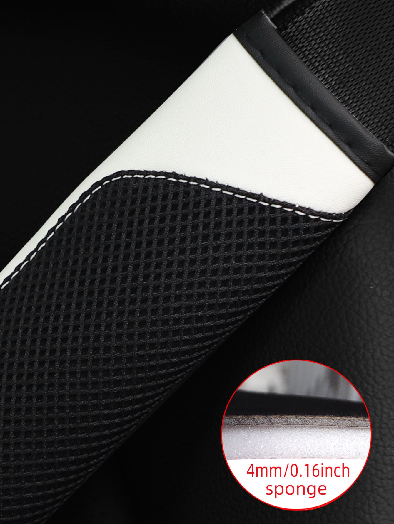 MEIKAXIU 1pc 3d Breathable Skin-Friendly Pu Leather Seat Belt Cover, Pressure Relief And Comfortable, Automotive Product For Women