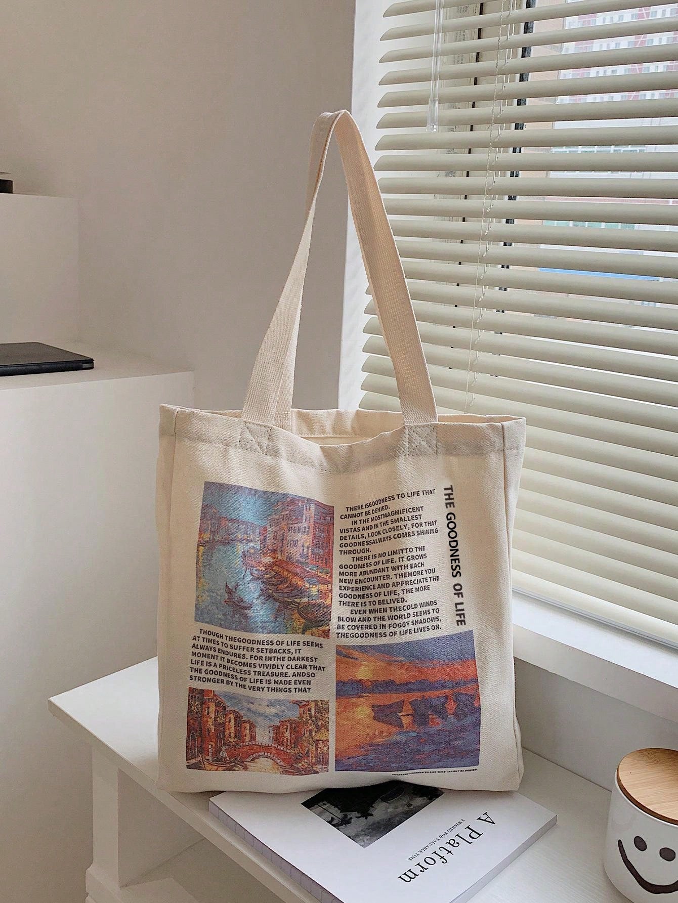 Men's Tote Bag, Casual Large Capacity Handbag, Suitable For Short Trips And Daily Use, Canvas Material, Printed Pattern, Can Be Used As Shopping Bag, Sports Outdoor Bag, Valentine's Day Gift, Travel E