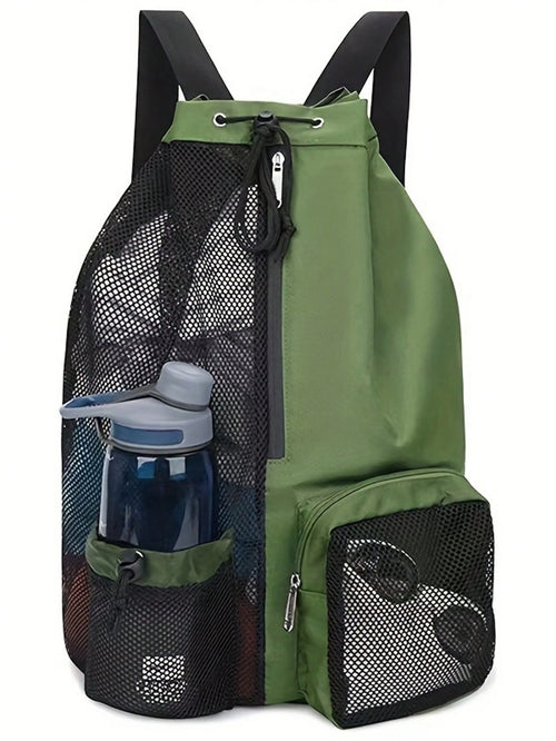 Mesh Drawstring Backpack, Beach Bag, Swimming Bag, Fitness Sports Backpack