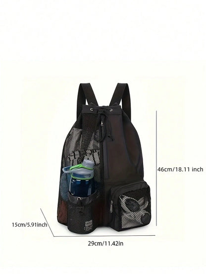 Mesh Drawstring Backpack, Beach Bag, Swimming Bag, Fitness Sports Backpack