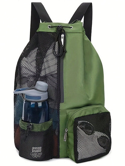 Mesh Drawstring Backpack, Beach Bag, Swimming Bag, Fitness Sports Backpack