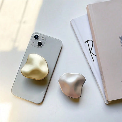 Metallic Fashion Push-Pull Phone Stand, Adhesive Design, Supports Telescopic Folding; Can Firmly Grip Phone, Also Stably Support And Place, Compatible With Most Phone Models. Combines Aesthetics And P