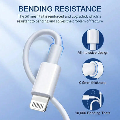 [MFi Certified] 1pc/2pcs USB-C To Lightning Data Cable, Lightning Phone Fast Charging Data Cable, Flash Charging Cable, Compatible With Charger, Fast Charging Cable, USB-C To Lightning Data Cable, Sui