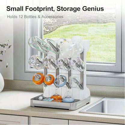 Milk Bottle Drying Rack, Nursery Bottle Dryer Stand, Baby Bottle Holder Storage Box