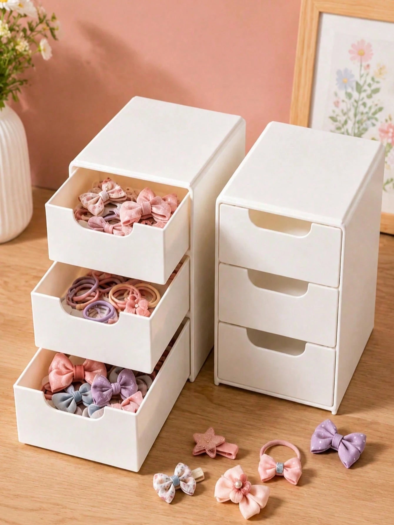 Mini 3-Tier Drawer Storage Box, Suitable For Storing Jewelry, Hair Accessories, Earrings And Other Small Items, Can Be Used In Furniture, Office, Study, Bedroom, Bathroom. 3-Tier Desktop Storage Box