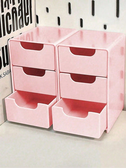 Mini 3-Tier Drawer Storage Box, Suitable For Storing Jewelry, Hair Accessories, Earrings And Other Small Items, Can Be Used In Furniture, Office, Study, Bedroom, Bathroom. 3-Tier Desktop Storage Box