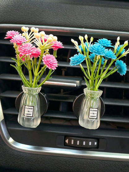 Mini Flower Vase Car Air Vent Aromatherapy Clip, Floral Decorative Fragrance Clip, Car Air Vent Fragrance Diffuser, Cute Car Interior Decor, Elegant Women's Car Interior Decoration, Ideal Holiday Gift