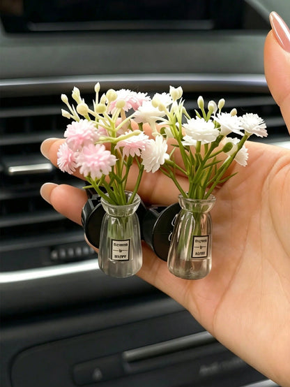 Mini Flower Vase Car Air Vent Aromatherapy Clip, Floral Decorative Fragrance Clip, Car Air Vent Fragrance Diffuser, Cute Car Interior Decor, Elegant Women's Car Interior Decoration, Ideal Holiday Gift