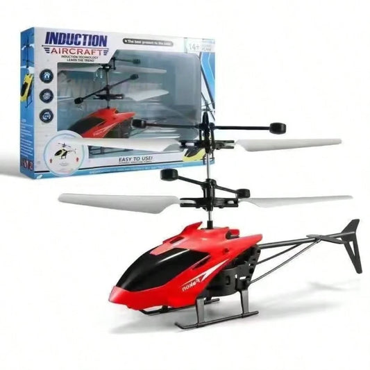 Mini Toy Airplane Gesture Sensing Indoor Flying Helicopter Toys, Remote-Controlled Helicopter Children's Toys With LED Lights, Birthday Gifts For Boys And Girls (Red)
