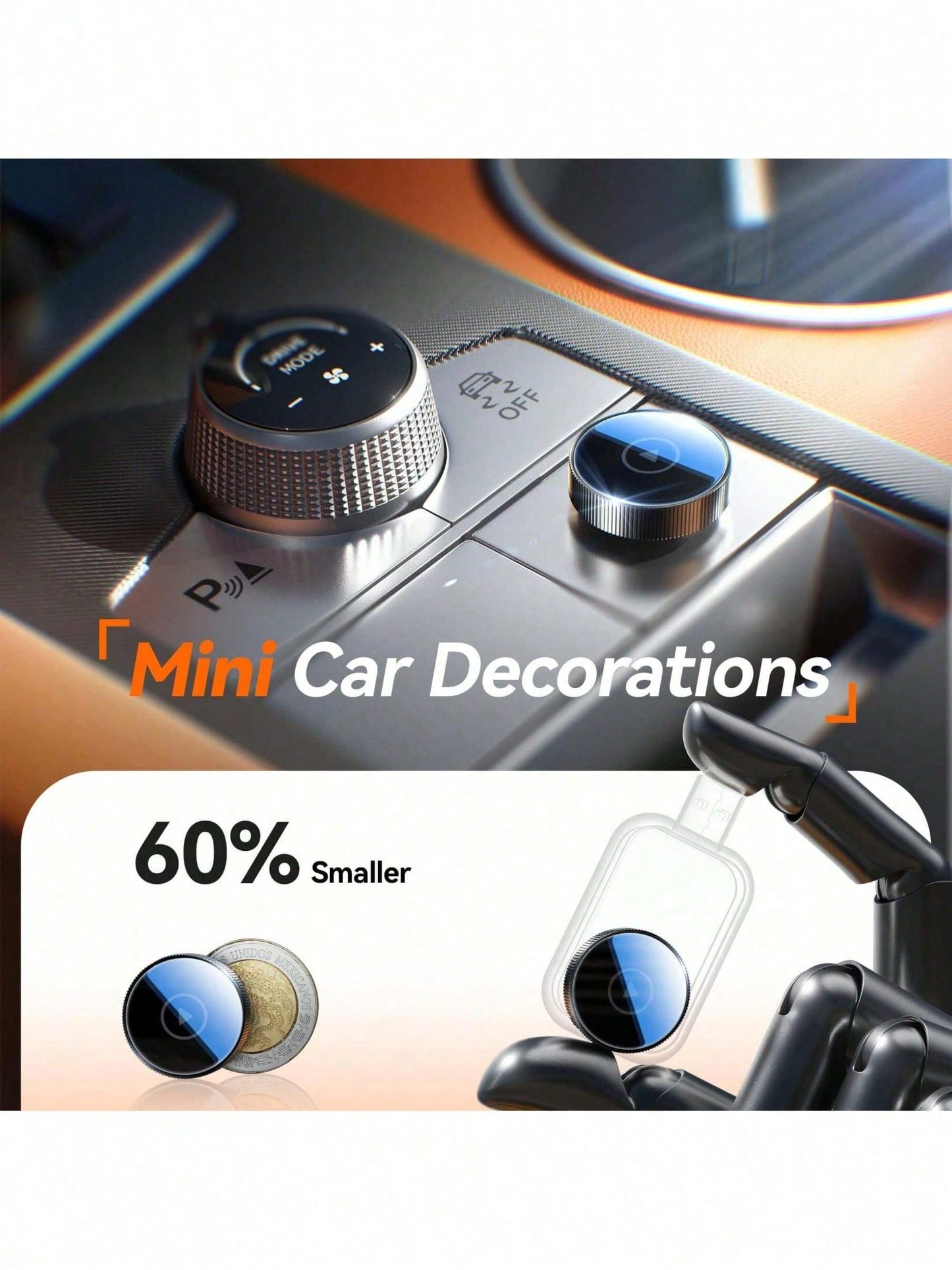 Mini Wireless Carplay Adapter, 60% Smaller, 3X Auto-Connect, No Latency, Plug & Play, Bluetooth & WiFi, Compatible With IOS 10+ & Cars With Wired CarPlay Android Auto