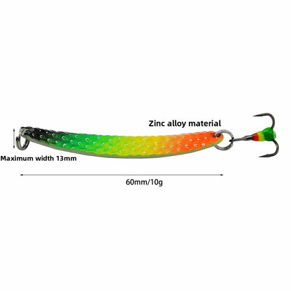 Miniature Metal Spoon-Shaped Ice Fishing Lures- Realistic Spoon-Shaped VIB Hard Lures, Available In 5 Color Options, Mini Minnows Suitable For Both Freshwater And Saltwater Winter Fishing (Compact Si