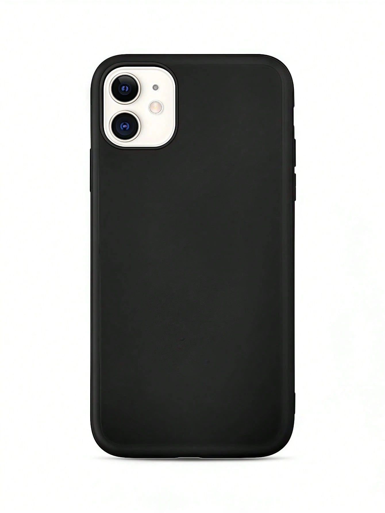 Minimalist Black Solid Color Basic 1pc Black Matte Simple Large Hole Lens Protection Anti-Drop Phone Case, Personalized Compatible With IPhone 16 Pro Max, 17/16/15/14 Plus, 13/12/11 Protective Cover S