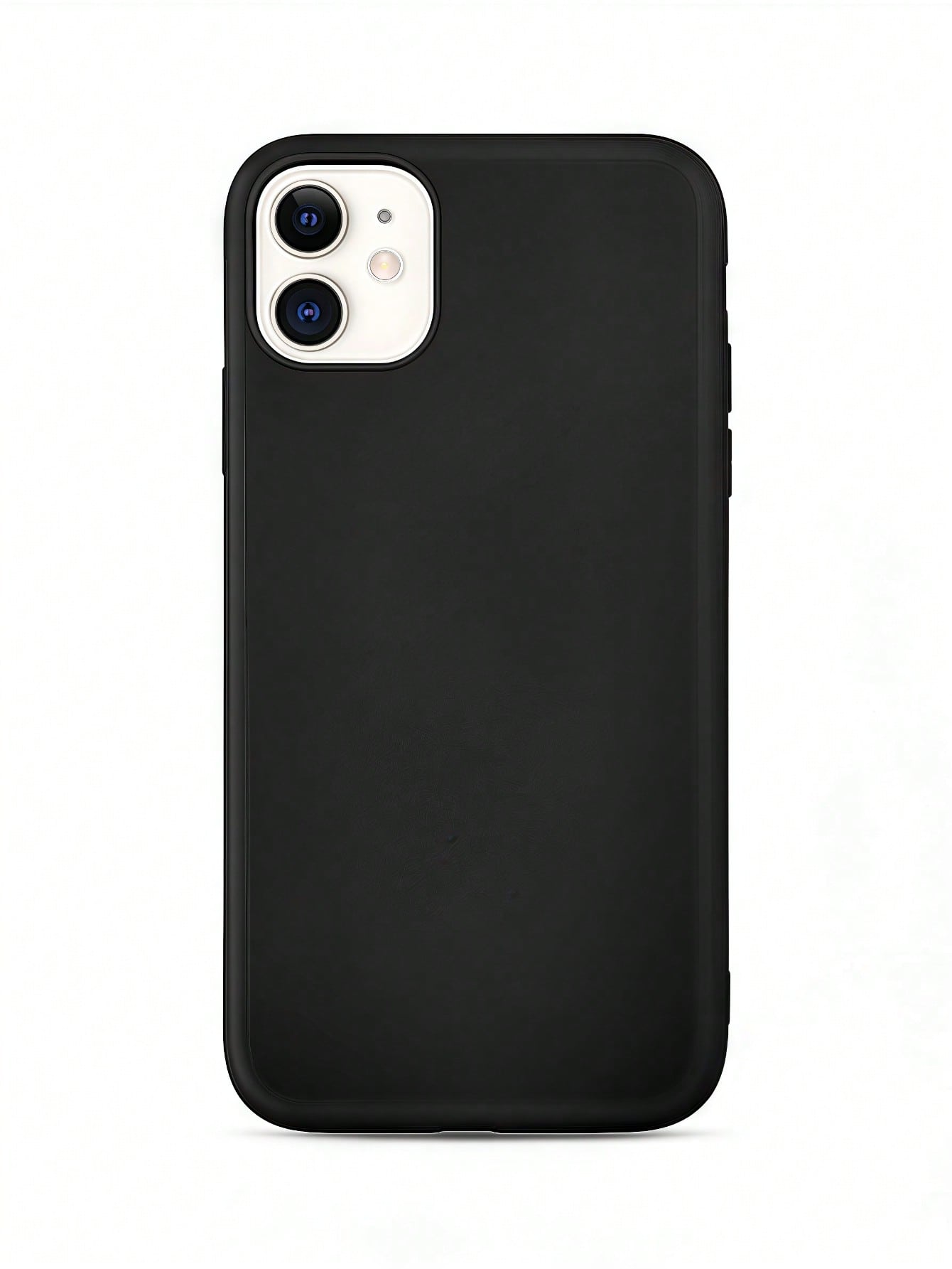 Minimalist Black Solid Color Basic 1pc Black Matte Simple Large Hole Lens Protection Anti-Drop Phone Case, Personalized Compatible With IPhone 16 Pro Max, 17/16/15/14 Plus, 13/12/11 Protective Cover S