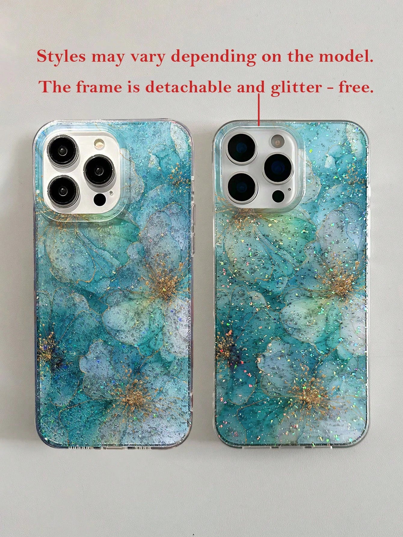 Minimalist Blue Sparkle Diamond Tie-Dye Sequin Glitter Fashion Phone Case Features An Advanced Large-Hole Design With A Tie-Dye Sequin Pattern, Offering A Minimalist And Shock-Resistant Design With A