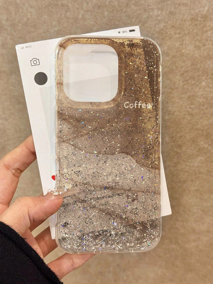 Minimalist Blue Sparkle Diamond Tie-Dye Sequin Glitter Fashion Phone Case Features An Advanced Large-Hole Design With A Tie-Dye Sequin Pattern, Offering A Minimalist And Shock-Resistant Design With A