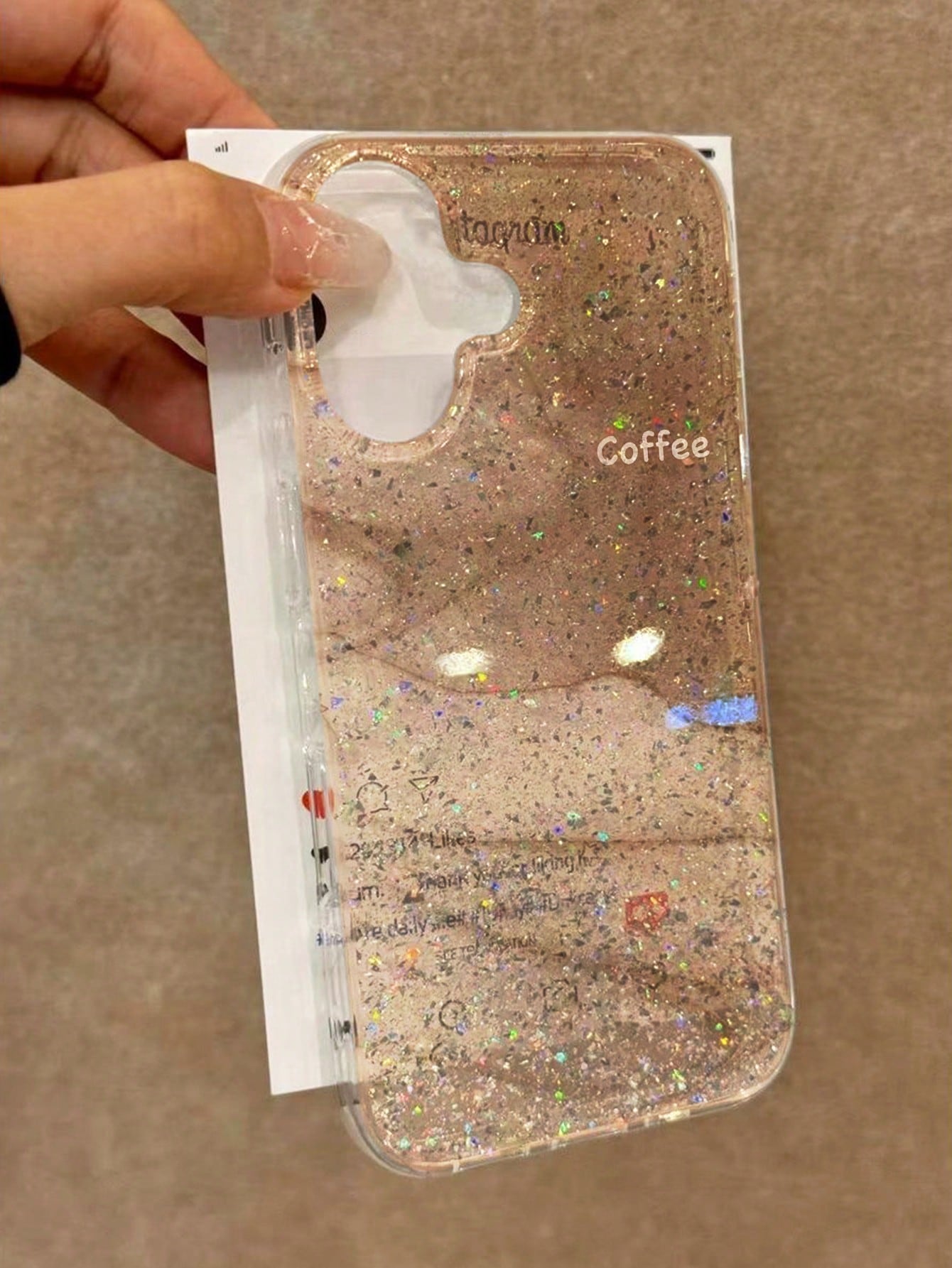 Minimalist Blue Sparkle Diamond Tie-Dye Sequin Glitter Fashion Phone Case Features An Advanced Large-Hole Design With A Tie-Dye Sequin Pattern, Offering A Minimalist And Shock-Resistant Design With A