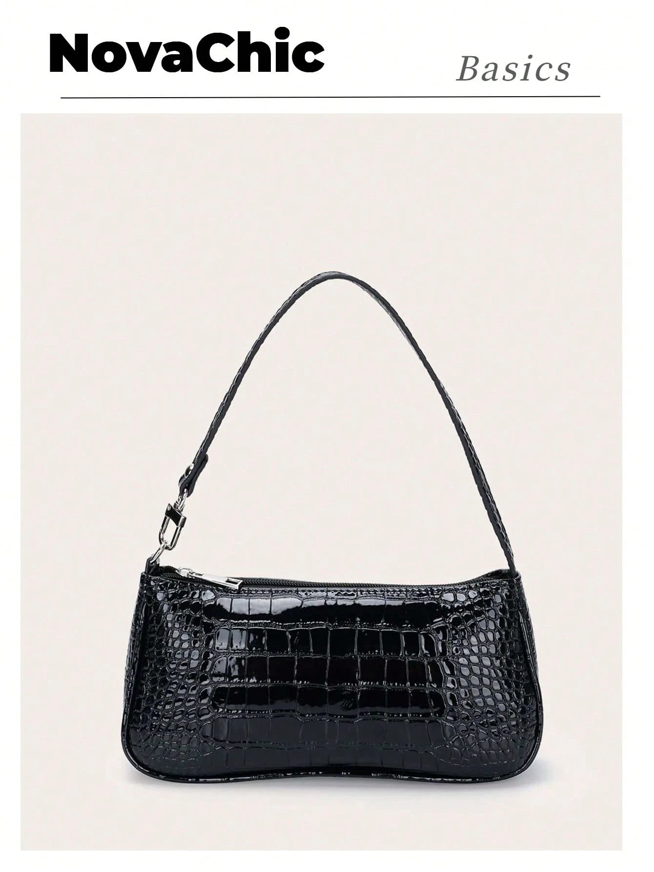 Minimalist Crocodile Pattern Shoulder Bag Bag All-Match Women's Underarm Purse Waterproof,Lightweight,Business Casual Crocodile Bag For Teen Girls Women College Students,Rookies & White-Collar Workers