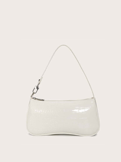 Minimalist Crocodile Pattern Shoulder Bag Bag All-Match Women's Underarm Purse Waterproof,Lightweight,Business Casual Crocodile Bag For Teen Girls Women College Students,Rookies & White-Collar Workers