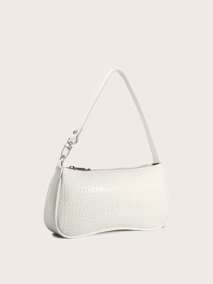 Minimalist Crocodile Pattern Shoulder Bag Bag All-Match Women's Underarm Purse Waterproof,Lightweight,Business Casual Crocodile Bag For Teen Girls Women College Students,Rookies & White-Collar Workers