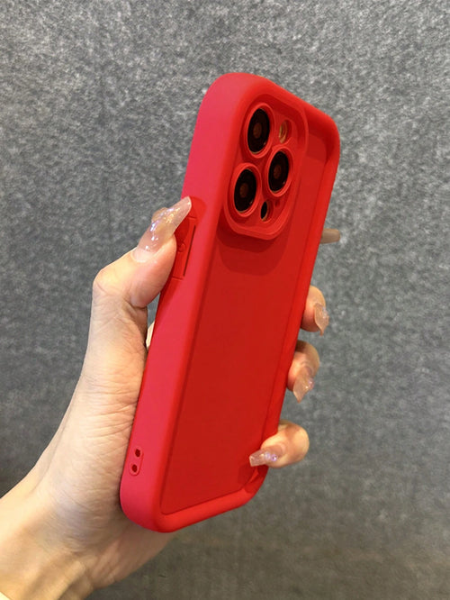 Minimalist Solid Color Basic Shockproof Simple Thick Red Phone Case, Compatible With IPhone 17 Pro Max/17 Pro/17 Air/17/16 Pro Max/16/16 Pro/16 Plus/16E/15/15 Plus/15 Pro/15 Pro Max/11/12/13/14 Pro Ma