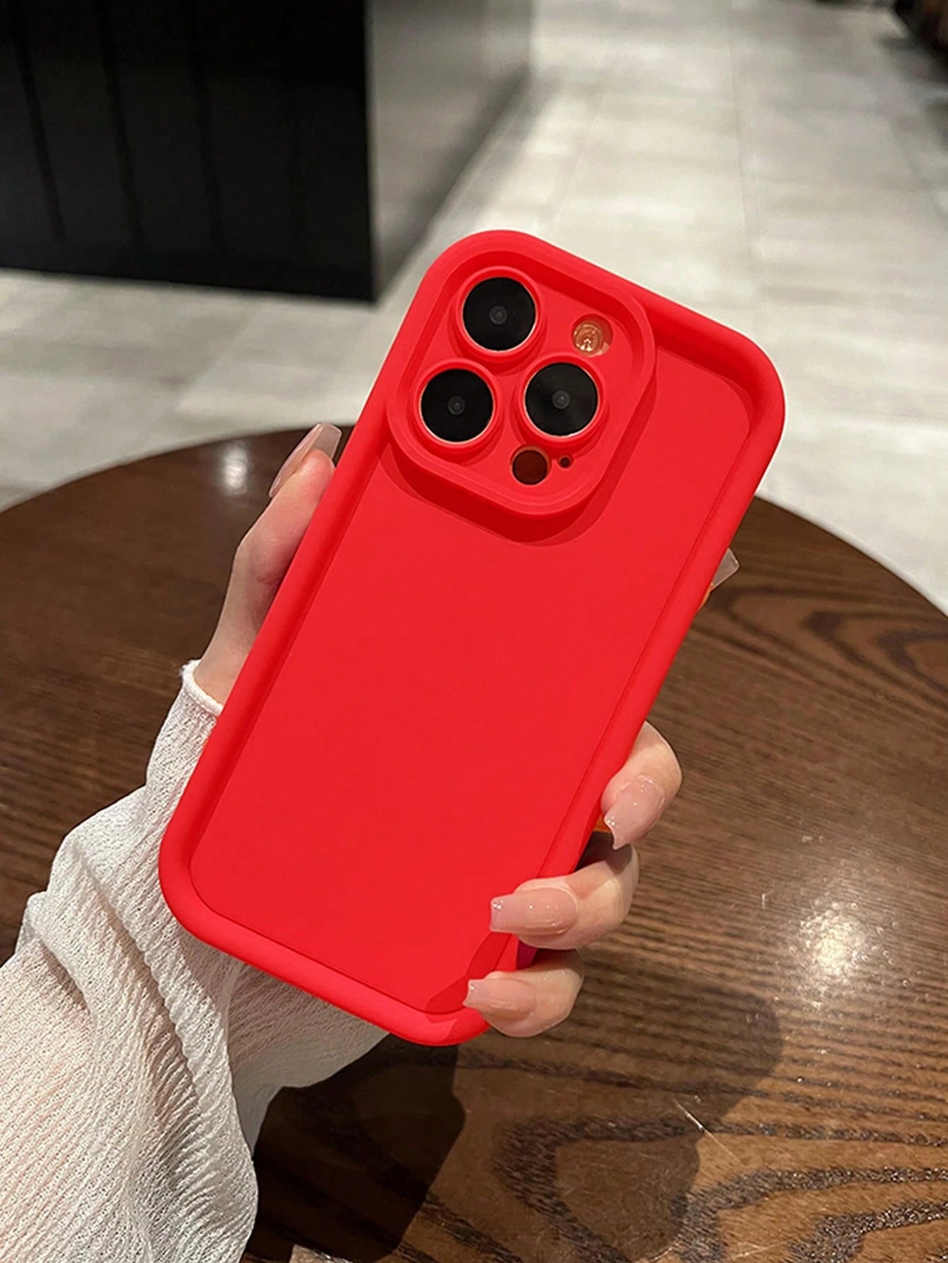 Minimalist Solid Color Basic Shockproof Simple Thick Red Phone Case, Compatible With IPhone 17 Pro Max/17 Pro/17 Air/17/16 Pro Max/16/16 Pro/16 Plus/16E/15/15 Plus/15 Pro/15 Pro Max/11/12/13/14 Pro Ma