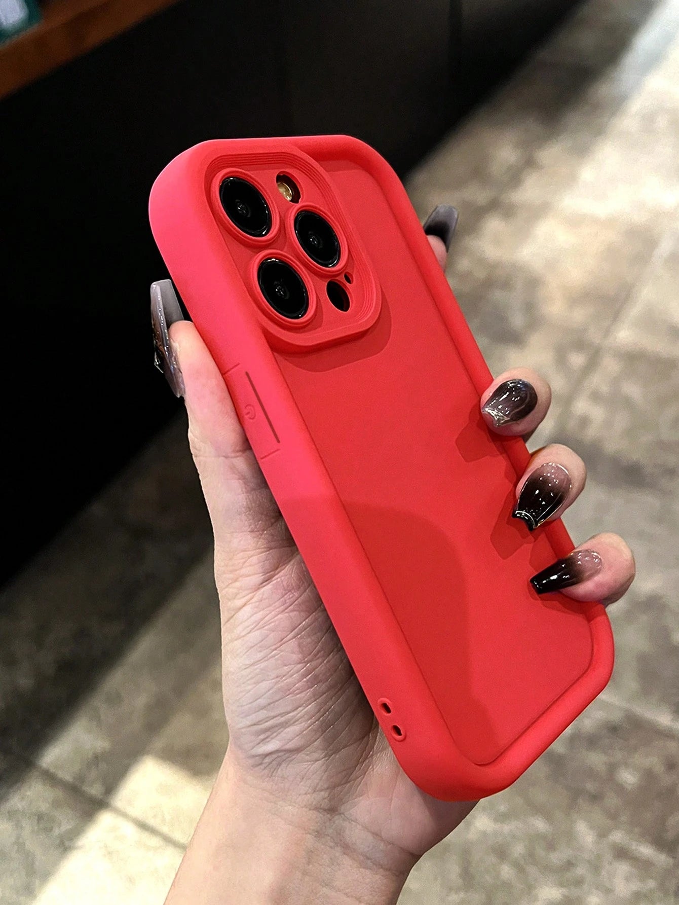 Minimalist Solid Color Basic Shockproof Simple Thick Red Phone Case, Compatible With IPhone 17 Pro Max/17 Pro/17 Air/17/16 Pro Max/16/16 Pro/16 Plus/16E/15/15 Plus/15 Pro/15 Pro Max/11/12/13/14 Pro Ma