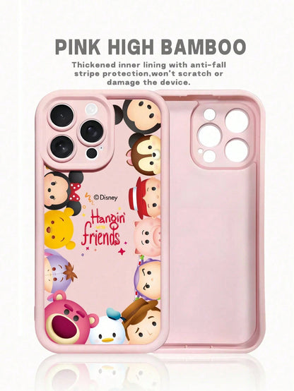 Miniso 1pc New Authorized Disney Creative Pattern Unique Transparent Cow Print Thick Shockproof Protective Phone Case Suitable For Apple Series IPhone 17 ProMax/Air, 16, 11/12/13/14 Plus/XR/7/8 Plus/1