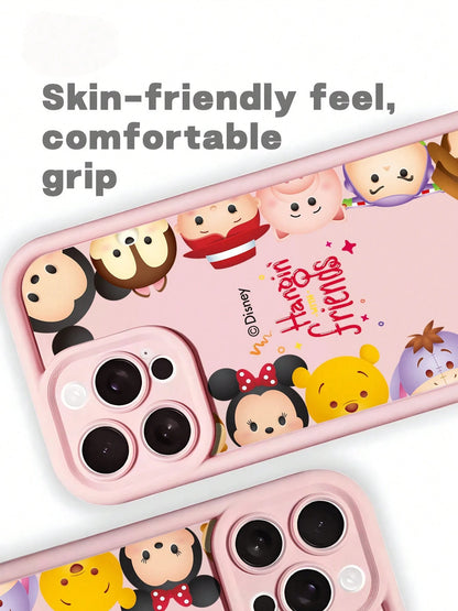 Miniso 1pc New Authorized Disney Creative Pattern Unique Transparent Cow Print Thick Shockproof Protective Phone Case Suitable For Apple Series IPhone 17 ProMax/Air, 16, 11/12/13/14 Plus/XR/7/8 Plus/1
