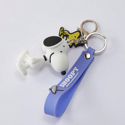 Miniso Snoopy Summer Journey Series 3D Ornament,PVC Material Keychain, Summer Element Carving, Suitable For Backpack & Key Decoration,Best Gift(1 PC)
