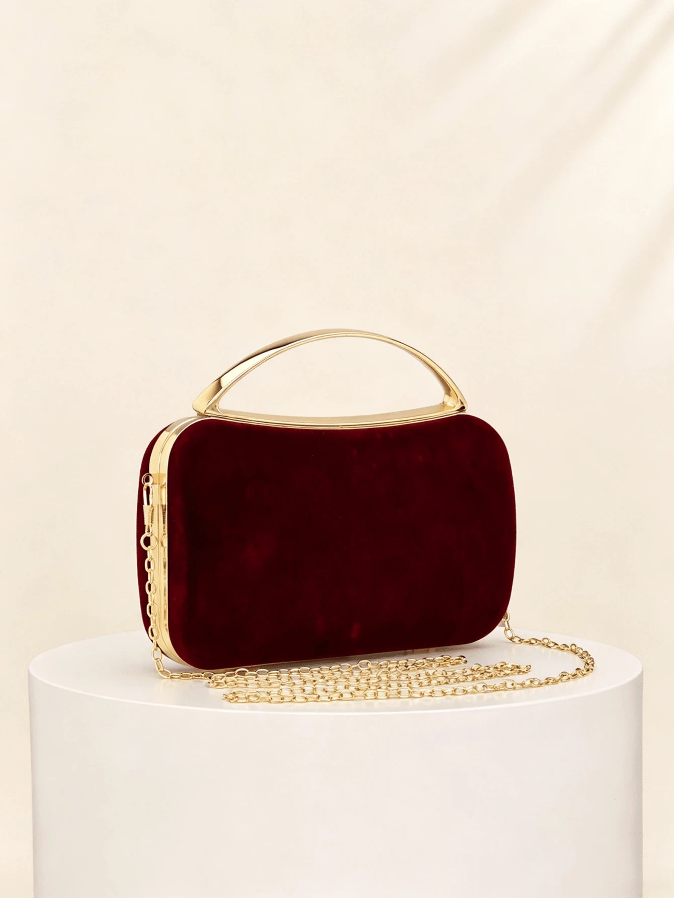 Mint Green Striped Material Evening Clutch, Luxury Gold Metal Top Handle Handbag, Suitable For Party/Wedding/Prom/Banquet